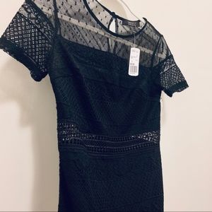 NWT Forever 21 Black Dress with Sheer Detail